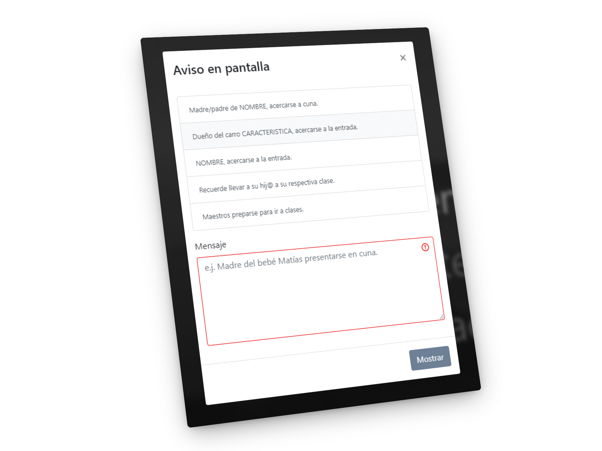 Configuración personalizada